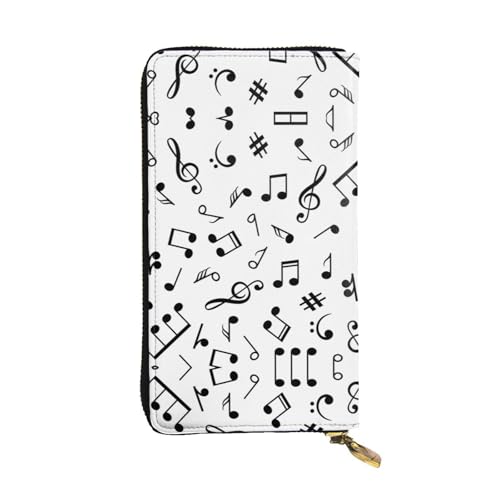 Musikalisches Thema Druck Leder Lange Clutch Geldbörse für Frauen - Mode mit mehreren Kartenfächern, Münzfach, Schwarz, Einheitsgröße Musikalisches Thema Druck Leder Lange Clutch Geldbörse für Frauen - Mode mit mehreren Kartenfächern, Münzfach, Schwarz, Einheitsgröße von JaoXer
