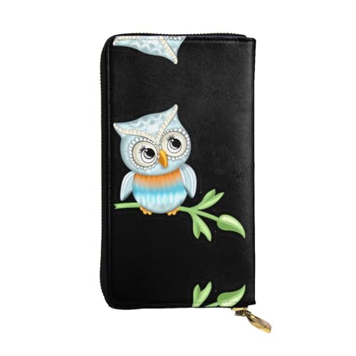 Niedliche Eule Druck Leder Lange Clutch Geldbörse für Frauen - Mode mit mehreren Kartenfächern, Münzfach, Schwarz, Einheitsgröße Niedliche Eule Druck Leder Lange Clutch Geldbörse für Frauen - Mode mit mehreren Kartenfächern, Münzfach, Schwarz, Einheitsgröße von JaoXer