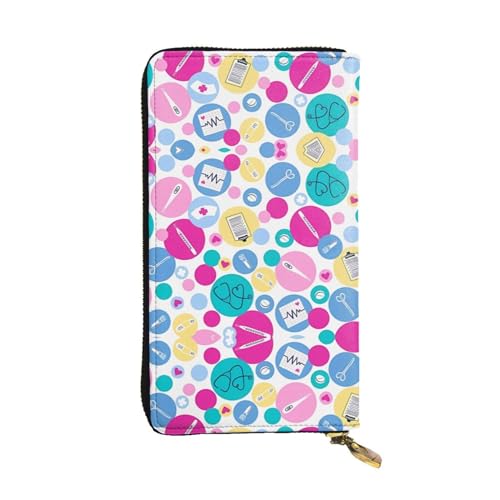 Niedliche Krankenschwester-Druck Leder Lange Clutch Geldbörse für Frauen - Mode mit mehreren Kartenfächern, Münzfach, Schwarz, Einheitsgröße Niedliche Krankenschwester-Druck Leder Lange Clutch Geldbörse für Frauen - Mode mit mehreren Kartenfächern, Münzfach, Schwarz, Einheitsgröße von JaoXer