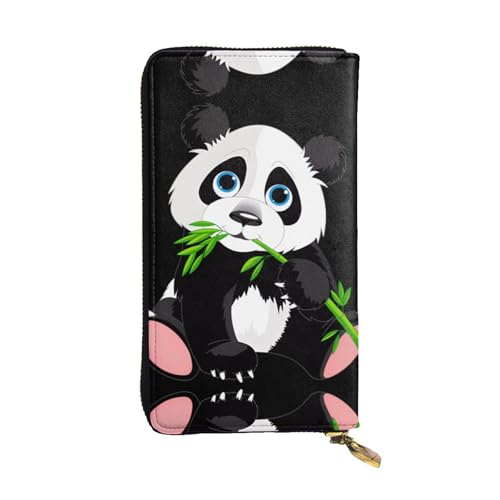 Niedliche Panda Print Leder Lange Clutch Geldbörse für Frauen - Mode mit mehreren Kartenfächern, Münzfach, Schwarz, Einheitsgröße Niedliche Panda Print Leder Lange Clutch Geldbörse für Frauen - Mode mit mehreren Kartenfächern, Münzfach, Schwarz, Einheitsgröße von JaoXer