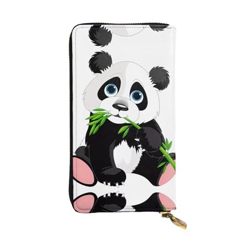Niedliche Panda-Print Leder Lange Clutch Geldbörse für Frauen - Mode mit mehreren Kartenfächern, Münzfach von JaoXer