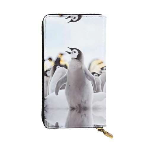Niedliche Pinguin Tier Muster Druck Leder Lange Clutch Geldbörse für Frauen - Mode mit mehreren Kartenfächern, Münzfach, Schwarz, Einheitsgröße Niedliche Pinguin Tier Muster Druck Leder Lange Clutch Geldbörse für Frauen - Mode mit mehreren Kartenfächern, Münzfach, Schwarz, Einheitsgröße von JaoXer