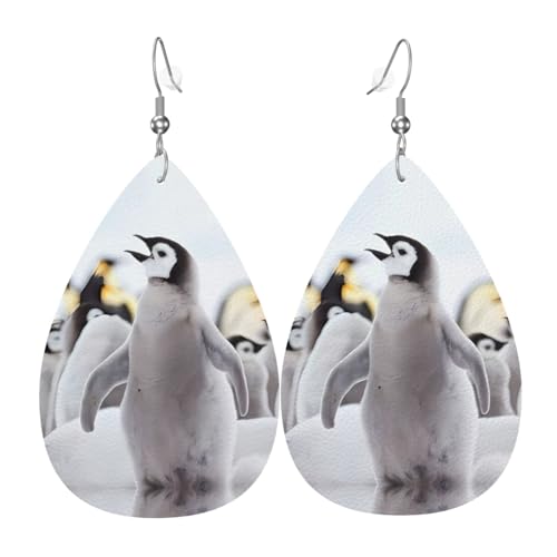 Niedliche Pinguin Tier Muster Druck Leder Ohrringe für Frauen - baumelnde Tropfenohrringe, perfekt für Partys und Kostümzubehör, Einheitsgröße, Leder, kein Edelstein Niedliche Pinguin Tier Muster Druck Leder Ohrringe für Frauen - baumelnde Tropfenohrringe, perfekt für Partys und Kostümzubehör, Einheitsgröße, Leder, kein Edelstein von JaoXer