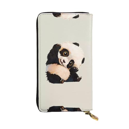 Niedliche kleine Panda Print Leder Lange Clutch Geldbörse für Frauen - Mode mit mehreren Kartenfächern, Münzfach von JaoXer