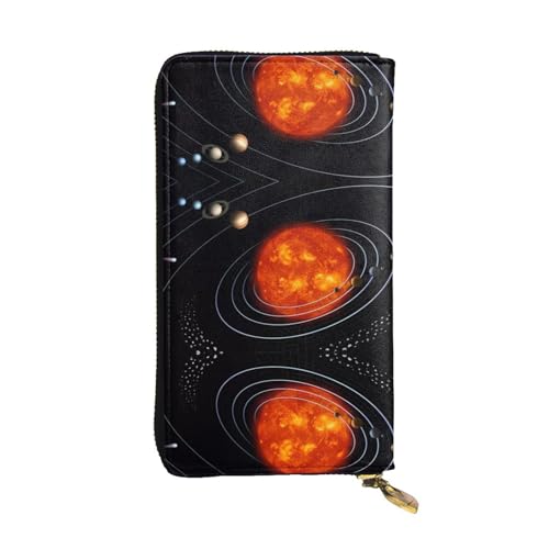 Outer Space Galaxy Solar System Print Leder Lange Clutch Geldbörse für Frauen - Mode mit mehreren Kartenfächern, Münzfach, Schwarz, Einheitsgröße Outer Space Galaxy Solar System Print Leder Lange Clutch Geldbörse für Frauen - Mode mit mehreren Kartenfächern, Münzfach, Schwarz, Einheitsgröße von JaoXer