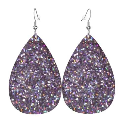 Paillettenmuster Druck Leder Ohrringe für Frauen - baumelnde Tropfenohrringe, perfekt für Partys und Kostümzubehör, Einheitsgröße, Leder, kein Edelstein Paillettenmuster Druck Leder Ohrringe für Frauen - baumelnde Tropfenohrringe, perfekt für Partys und Kostümzubehör, Einheitsgröße, Leder, kein Edelstein von JaoXer