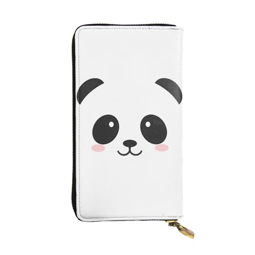 Panda Lovely Head Print Leder Lange Clutch Geldbörse für Frauen - Mode mit mehreren Kartenfächern, Münzfach, Schwarz, Einheitsgröße Panda Lovely Head Print Leder Lange Clutch Geldbörse für Frauen - Mode mit mehreren Kartenfächern, Münzfach, Schwarz, Einheitsgröße von JaoXer