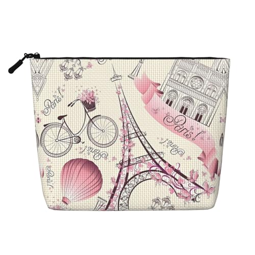 Paris Eiffelturm Blume Fake Hanf Make-up Tasche Kulturbeutel Organizer - Eine Packung für mehrere tägliche Anwendungen, Geschäftsreise-Begleiter, Schwarz, Einheitsgröße von JaoXer