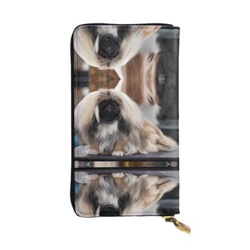 Pekinese Dog Print Leder Lange Clutch Geldbörse für Frauen - Mode mit mehreren Kartenfächern, Münzfach, Schwarz, One Size Pekinese Dog Print Leder Lange Clutch Geldbörse für Frauen - Mode mit mehreren Kartenfächern, Münzfach, Schwarz, One Size von JaoXer