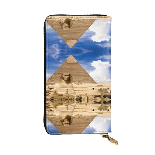 Pyramids of Egypt Print Leder Lange Clutch Geldbörse für Frauen - Mode mit mehreren Kartenfächern, Münzfach von JaoXer