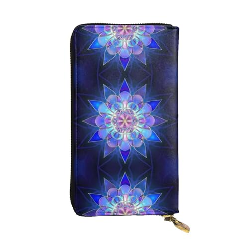 Rechteck Mandala Print Leder Lange Clutch Geldbörse für Frauen - Mode mit mehreren Kartenfächern, Münzfach von JaoXer