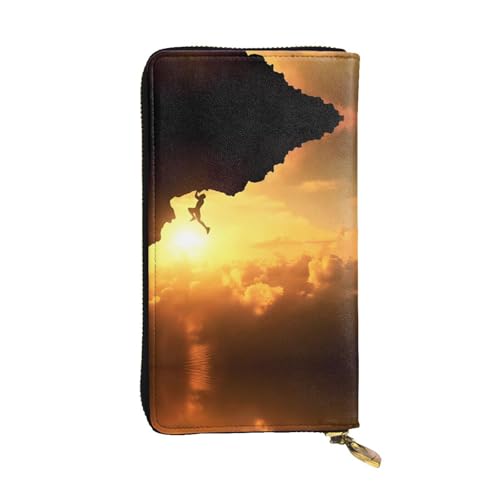 Rock Climbing Sport Print Leder Lange Clutch Geldbörse für Damen - Mode mit mehreren Kartenfächern, Münzfach von JaoXer