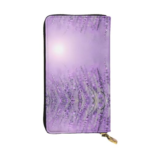 Romantische lila Lavendel Print Leder Lange Clutch Geldbörse für Frauen - Mode mit mehreren Kartenfächern, Münzfach Romantische lila Lavendel Print Leder Lange Clutch Geldbörse für Frauen - Mode mit mehreren Kartenfächern, Münzfach von JaoXer