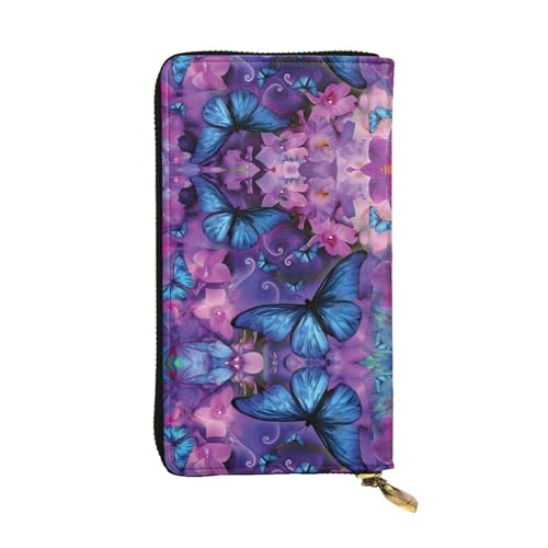 Schmetterling Druck Leder Lange Clutch Geldbörse für Frauen - Mode mit mehreren Kartenfächern, Münzfach Schmetterling Druck Leder Lange Clutch Geldbörse für Frauen - Mode mit mehreren Kartenfächern, Münzfach von JaoXer