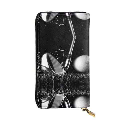 Schwarze und weiße Golf-Druck Leder lange Clutch Geldbörse für Frauen - Mode mit mehreren Kartenfächern, Münzfach, Schwarz, Einheitsgröße Schwarze und weiße Golf-Druck Leder lange Clutch Geldbörse für Frauen - Mode mit mehreren Kartenfächern, Münzfach, Schwarz, Einheitsgröße von JaoXer