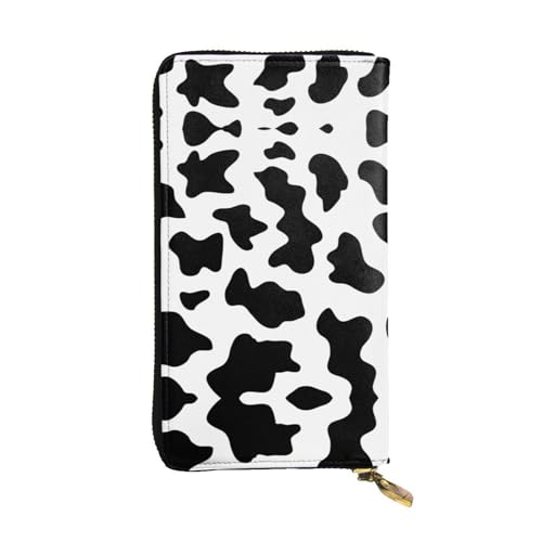 Schwarze und weiße Kuh-Print Leder lange Clutch Geldbörse für Frauen - Mode mit mehreren Kartenfächern, Münzfach Schwarze und weiße Kuh-Print Leder lange Clutch Geldbörse für Frauen - Mode mit mehreren Kartenfächern, Münzfach von JaoXer