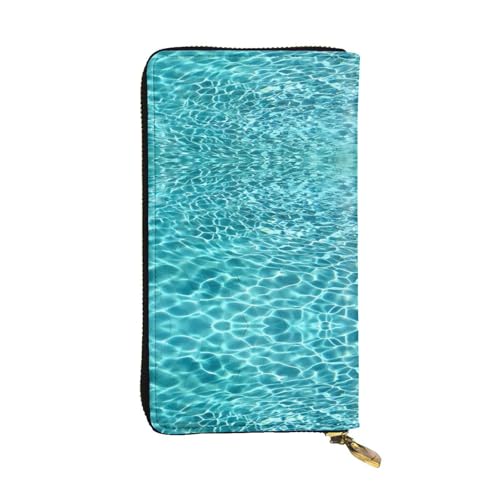 Schwimmbad Wasserdruck Leder Lange Clutch Geldbörse für Frauen - Mode mit mehreren Kartenfächern, Münzfach, Schwarz, Einheitsgröße Schwimmbad Wasserdruck Leder Lange Clutch Geldbörse für Frauen - Mode mit mehreren Kartenfächern, Münzfach, Schwarz, Einheitsgröße von JaoXer