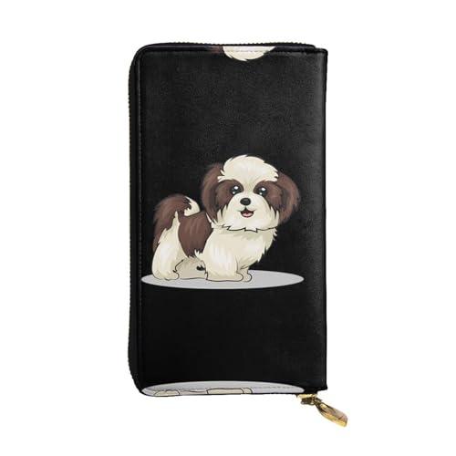 Shih Tzu Hund Print Leder Lange Clutch Geldbörse für Frauen - Mode mit mehreren Kartenfächern, Münzfach, Schwarz, One Size Shih Tzu Hund Print Leder Lange Clutch Geldbörse für Frauen - Mode mit mehreren Kartenfächern, Münzfach, Schwarz, One Size von JaoXer