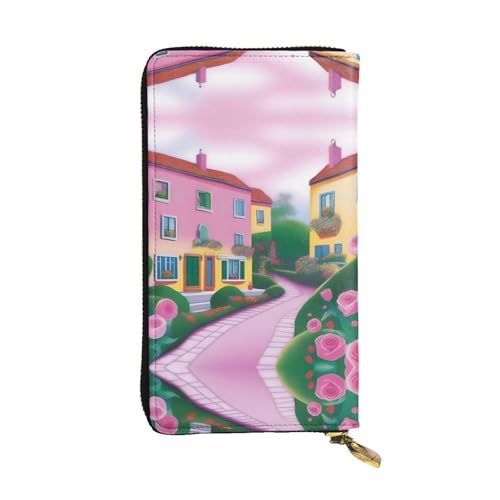 Sweet Romance Print Leder Lange Clutch Geldbörse für Frauen - Mode mit mehreren Kartenfächern, Münzfach von JaoXer
