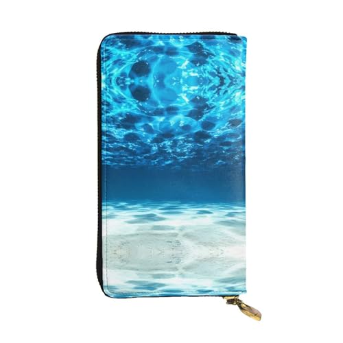 Underwater Ocean View Print Leder Lange Clutch Geldbörse für Damen - Mode mit mehreren Kartenfächern, Münzfach, Schwarz, Einheitsgröße Underwater Ocean View Print Leder Lange Clutch Geldbörse für Damen - Mode mit mehreren Kartenfächern, Münzfach, Schwarz, Einheitsgröße von JaoXer