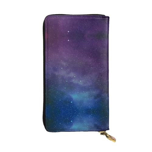 Universum mit Sternen und Galaxie Interstellar Print Leder Lange Clutch Geldbörse für Frauen - Mode mit mehreren Kartenfächern, Münzfach von JaoXer