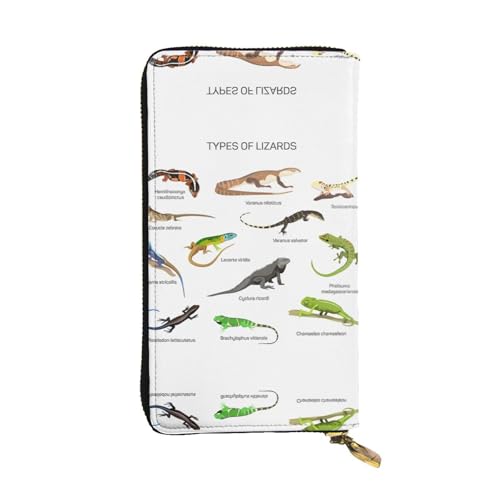 Verschiedene Arten von Eidechsendruck Leder Lange Clutch Geldbörse für Frauen - Mode mit mehreren Kartenfächern, Münzfach, Schwarz, Einheitsgröße Verschiedene Arten von Eidechsendruck Leder Lange Clutch Geldbörse für Frauen - Mode mit mehreren Kartenfächern, Münzfach, Schwarz, Einheitsgröße von JaoXer
