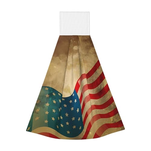 Vintage American Flag 4. Juli USA Korallen-Samt Handtücher zum Aufhängen – schnell trocknende Reinigungstücher für Küche, Bad, Camping und mehr von JaoXer