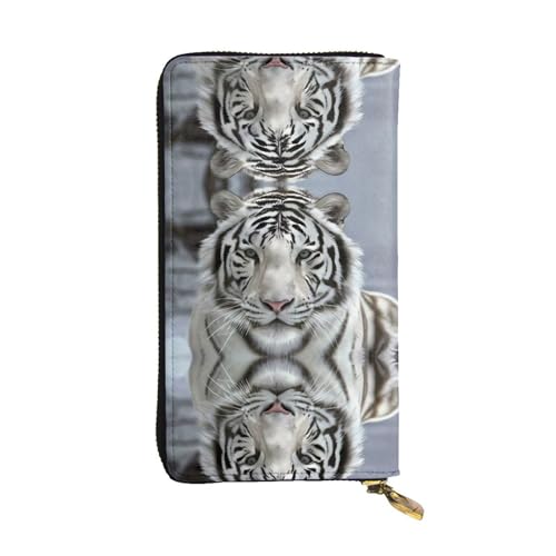 Weiße Tiger Print Leder Lange Clutch Geldbörse für Frauen - Mode mit mehreren Kartenfächern, Münzfach, Schwarz, Einheitsgröße Weiße Tiger Print Leder Lange Clutch Geldbörse für Frauen - Mode mit mehreren Kartenfächern, Münzfach, Schwarz, Einheitsgröße von JaoXer