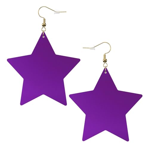 Weiße trendige Leder-Stern-Ohrringe für Damen – einfarbig, dunkelvioletter Druck, baumelnder Schmuck, leicht, modischer Creolen-Anhänger, Einheitsgröße, Leder, Kein Edelstein Weiße trendige Leder-Stern-Ohrringe für Damen – einfarbig, dunkelvioletter Druck, baumelnder Schmuck, leicht, modischer Creolen-Anhänger, Einheitsgröße, Leder, Kein Edelstein von JaoXer
