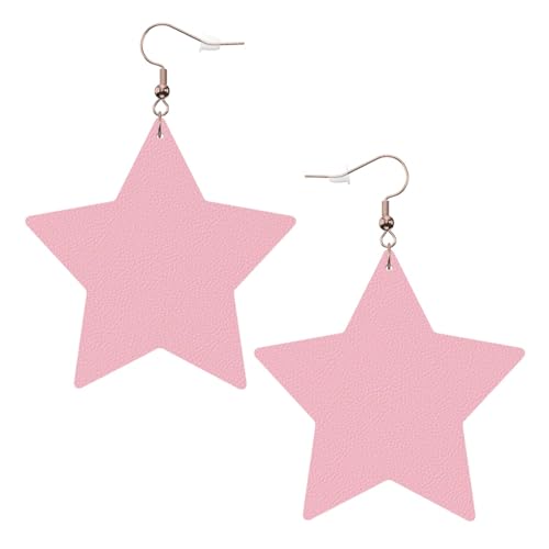 Weiße trendige Leder-Stern-Ohrringe für Damen – einfarbiger rosa Druck, baumelnder Schmuck, leicht, modischer Creolen-Anhänger, One Size, Leder, Kein Edelstein Weiße trendige Leder-Stern-Ohrringe für Damen – einfarbiger rosa Druck, baumelnder Schmuck, leicht, modischer Creolen-Anhänger, One Size, Leder, Kein Edelstein von JaoXer