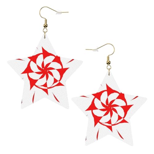 Weiße trendige Leder-Stern-Ohrringe für Frauen – 8-Wege-Rotationsdruck, baumelnder Schmuck, leicht, modisch, Creolen-Anhänger, One Size, Leder, Kein Edelstein Weiße trendige Leder-Stern-Ohrringe für Frauen – 8-Wege-Rotationsdruck, baumelnder Schmuck, leicht, modisch, Creolen-Anhänger, One Size, Leder, Kein Edelstein von JaoXer