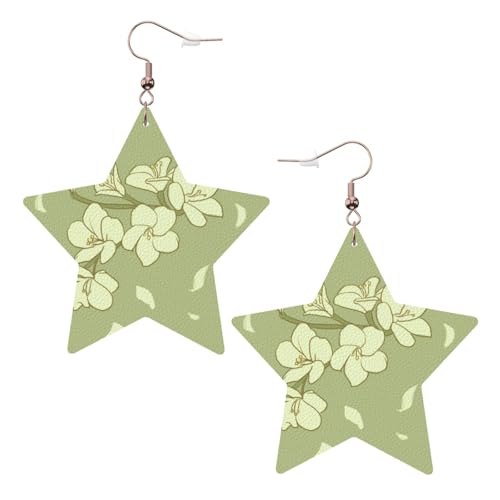 Weiße trendige Leder-Stern-Ohrringe für Frauen – Cartoon-Begonien-Druck, baumelnder Schmuck, leichte modische Creolen-Anhänger, One Size, Leder, Kein Edelstein Weiße trendige Leder-Stern-Ohrringe für Frauen – Cartoon-Begonien-Druck, baumelnder Schmuck, leichte modische Creolen-Anhänger, One Size, Leder, Kein Edelstein von JaoXer
