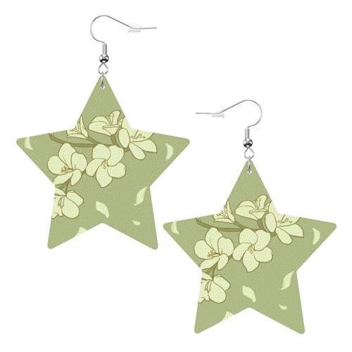 Weiße trendige Leder-Stern-Ohrringe für Frauen – Cartoon-Begonien-Druck, baumelnder Schmuck, leichte modische Creolen-Anhänger, One Size, Leder, Kein Edelstein Weiße trendige Leder-Stern-Ohrringe für Frauen – Cartoon-Begonien-Druck, baumelnder Schmuck, leichte modische Creolen-Anhänger, One Size, Leder, Kein Edelstein von JaoXer