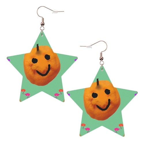 Weiße trendige Leder-Stern-Ohrringe für Frauen – Smiley-Zitrusdruck, baumelnder Schmuck, leichte modische Creolen-Anhänger, Einheitsgröße, Leder, Kein Edelstein Weiße trendige Leder-Stern-Ohrringe für Frauen – Smiley-Zitrusdruck, baumelnder Schmuck, leichte modische Creolen-Anhänger, Einheitsgröße, Leder, Kein Edelstein von JaoXer