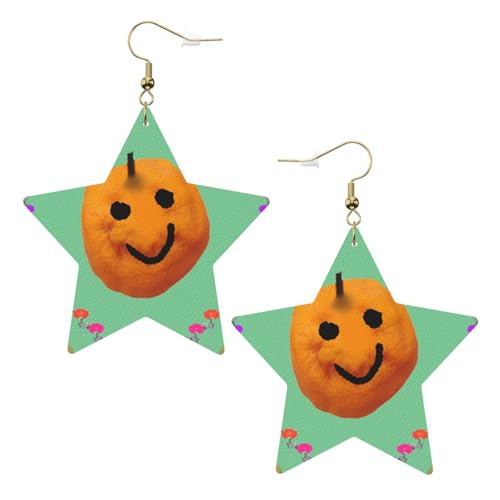 Weiße trendige Leder-Stern-Ohrringe für Frauen – Smiley-Zitrusdruck, baumelnder Schmuck, leichte modische Creolen-Anhänger, Einheitsgröße, Leder, Kein Edelstein Weiße trendige Leder-Stern-Ohrringe für Frauen – Smiley-Zitrusdruck, baumelnder Schmuck, leichte modische Creolen-Anhänger, Einheitsgröße, Leder, Kein Edelstein von JaoXer