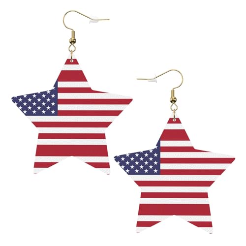 Weiße trendige Leder-Stern-Ohrringe für Frauen – amerikanische Flagge, baumelnder Schmuck, leicht, modisch, Creolen-Anhänger, One Size, Leder, Kein Edelstein Weiße trendige Leder-Stern-Ohrringe für Frauen – amerikanische Flagge, baumelnder Schmuck, leicht, modisch, Creolen-Anhänger, One Size, Leder, Kein Edelstein von JaoXer