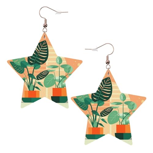 Weiße trendige Leder-Stern-Ohrringe für Frauen – grüner Schildkröten-Druck, baumelnder Schmuck, leichte modische Creolen-Anhänger, One Size, Leder, Kein Edelstein Weiße trendige Leder-Stern-Ohrringe für Frauen – grüner Schildkröten-Druck, baumelnder Schmuck, leichte modische Creolen-Anhänger, One Size, Leder, Kein Edelstein von JaoXer