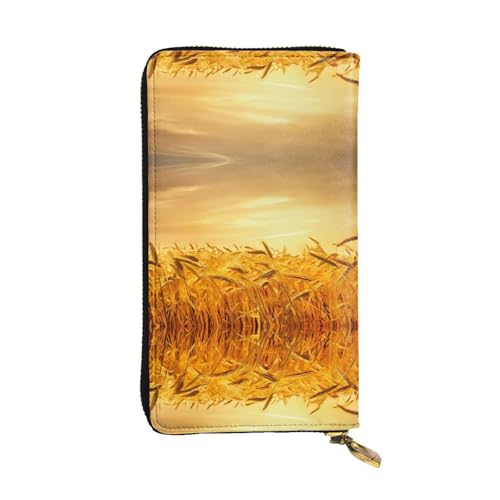 Weizenfelddruck Leder Lange Clutch Geldbörse für Frauen - Mode mit mehreren Kartenfächern, Münzfach Weizenfelddruck Leder Lange Clutch Geldbörse für Frauen - Mode mit mehreren Kartenfächern, Münzfach von JaoXer