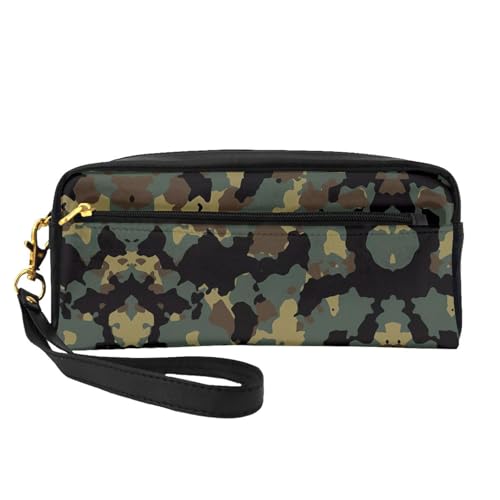 Wiederverwendbare Kosmetik-Make-up-Tasche – Reise-Kulturbeutel, vollständiges Design, Camouflage-Muster, Ledertasche für Damen, schwarz, Einheitsgröße von JaoXer