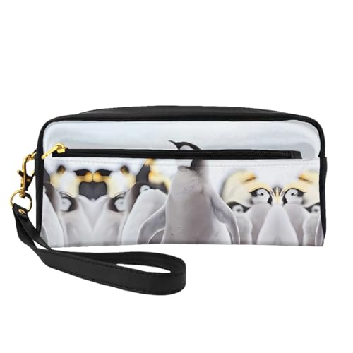 Wiederverwendbare Kosmetik-Make-up-Tasche – Reise-Kulturbeutel, vollständiges Design, niedliches Pinguin-Tiermuster, Ledertasche für Damen, schwarz, Einheitsgröße Wiederverwendbare Kosmetik-Make-up-Tasche – Reise-Kulturbeutel, vollständiges Design, niedliches Pinguin-Tiermuster, Ledertasche für Damen, schwarz, Einheitsgröße von JaoXer