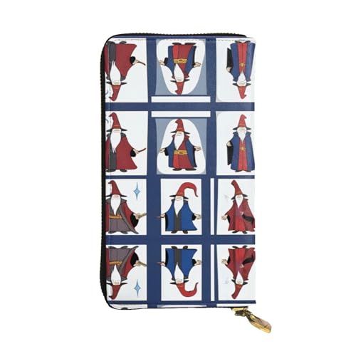 WitchingHour Print Leder Lange Clutch Geldbörse für Damen - Mode mit mehreren Kartenfächern, Münzfach, Schwarz, Einheitsgröße von JaoXer