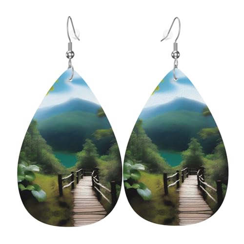 a Nature Adventure Print Leder Ohrringe für Frauen - baumelnde Tropfenohrringe, perfekt für Partys und Kostümzubehör, Einheitsgröße, Leder, kein Edelstein a Nature Adventure Print Leder Ohrringe für Frauen - baumelnde Tropfenohrringe, perfekt für Partys und Kostümzubehör, Einheitsgröße, Leder, kein Edelstein von JaoXer