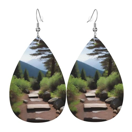a Wanderwege Druck Leder Ohrringe für Frauen - baumelnde Tropfenohrringe, perfekt für Partys und Kostümzubehör, Einheitsgröße, Leder, kein Edelstein a Wanderwege Druck Leder Ohrringe für Frauen - baumelnde Tropfenohrringe, perfekt für Partys und Kostümzubehör, Einheitsgröße, Leder, kein Edelstein von JaoXer