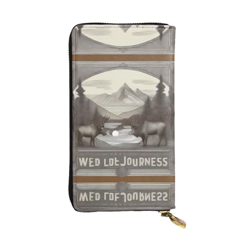 a Wild Journeys Print Leder Lange Clutch Geldbörse für Frauen - Mode mit mehreren Kartenfächern, Münzfach, Schwarz, Einheitsgröße a Wild Journeys Print Leder Lange Clutch Geldbörse für Frauen - Mode mit mehreren Kartenfächern, Münzfach, Schwarz, Einheitsgröße von JaoXer