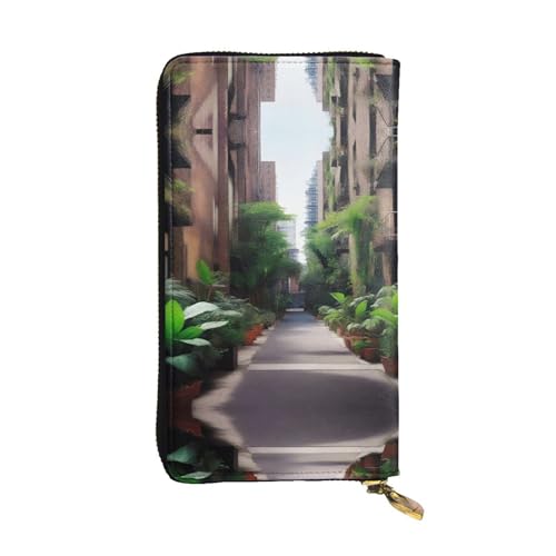 aUrban Jungle Print Leder Lange Clutch Geldbörse für Damen - Mode mit mehreren Kartenfächern, Münzfach, Schwarz, Einheitsgröße von JaoXer