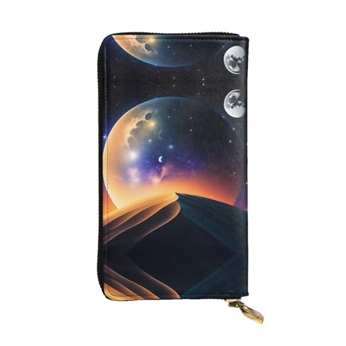 night with moon patte Print Leder Lange Clutch Geldbörse für Frauen - Mode mit mehreren Kartenfächern, Münzfach, Schwarz, Einheitsgröße night with moon patte Print Leder Lange Clutch Geldbörse für Frauen - Mode mit mehreren Kartenfächern, Münzfach, Schwarz, Einheitsgröße von JaoXer