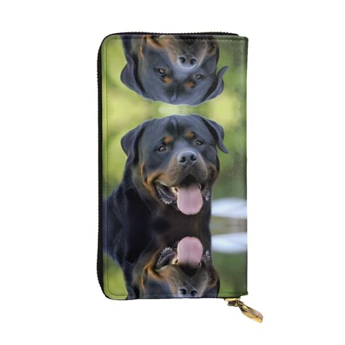 rottweiler Tapetendruck Leder Lange Clutch Geldbörse für Frauen - Mode mit mehreren Kartenfächern, Münzfach, Schwarz, Einheitsgröße rottweiler Tapetendruck Leder Lange Clutch Geldbörse für Frauen - Mode mit mehreren Kartenfächern, Münzfach, Schwarz, Einheitsgröße von JaoXer