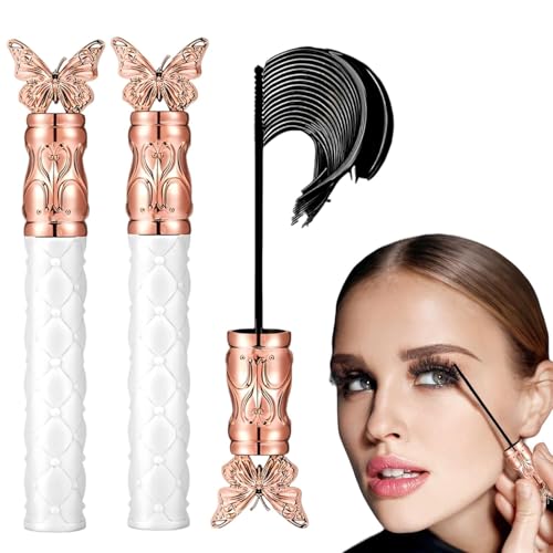 Wimpernserum, Mascara Wimperntusche Wasserfest Schwarz, Wischfest Overrich Lash Serum für Volumen und Definition (2 pcs) von Jaoxiuozi