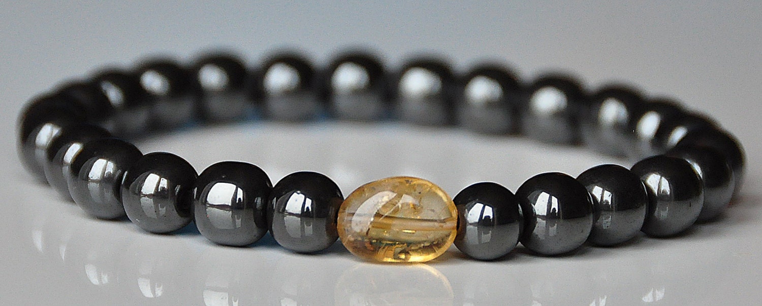 Citrin Hämatit Armband Stabilität Fülle Erdung Citrin Hämatit Armband Stabilität Fülle Erdung von JapaDesigns