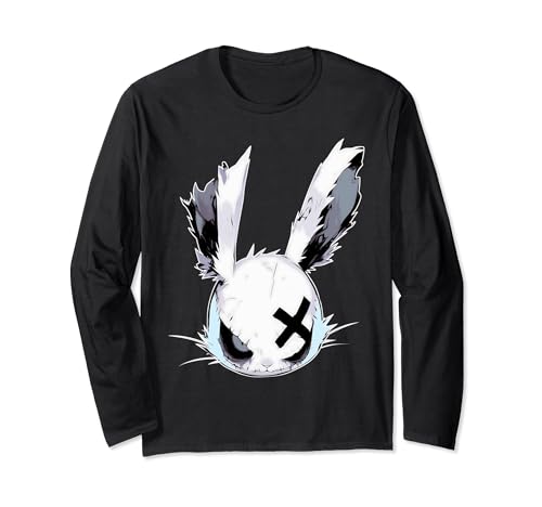 Dead Bunny Head Goth Cute E-Girl Gothic Outfit Grunge Langarmshirt von Japan Aesthethic Japanese Otaku Edgy Streetwear